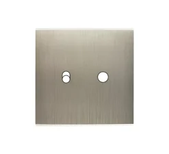 Interrupteur*Modelec Façade, Confidence, Simple, Acier brossé, Interrupteur x2, Levier et push, L8cm, H8cm -