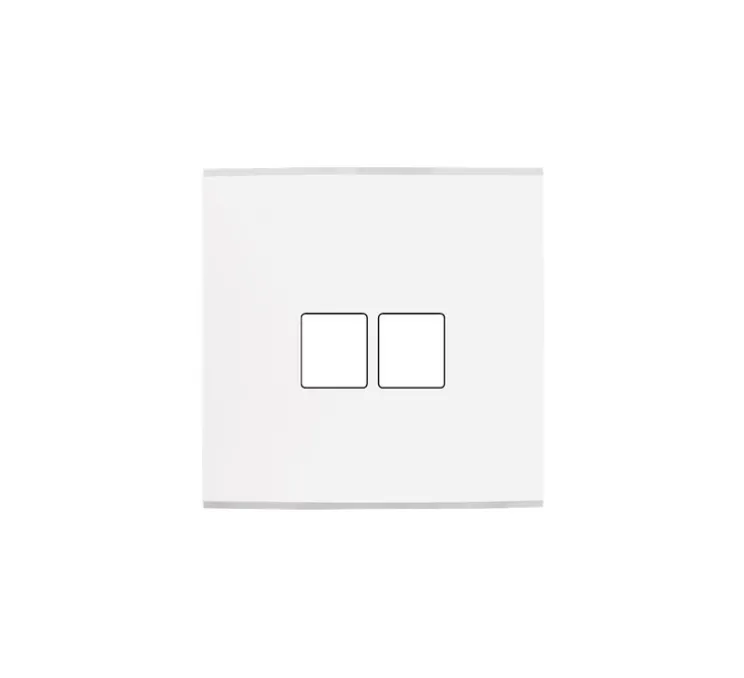 Façade, Confidence, Simple, Blanc mat, Prise-Rj45 x2, L8cm, H8cm - Modelec