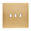 Interrupteur*Modelec Façade, Confidence, Simple, Laiton brossé, Interrupteur x3, L8cm, H8cm -