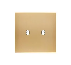 Interrupteur*Modelec Façade, Confidence, Simple, Laiton brossé, Interrupteur x2, L8cm, H8cm -