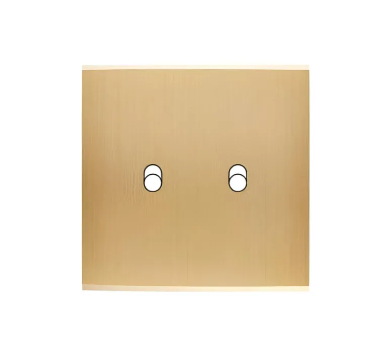 Interrupteur*Modelec Façade, Confidence, Simple, Laiton brossé, Interrupteur x2, L8cm, H8cm -