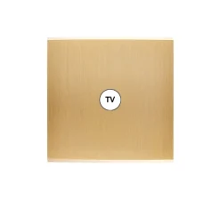Prise*Modelec Façade, Confidence, Simple, Laiton brossé, Prise-TV x1, L8cm, H8cm -