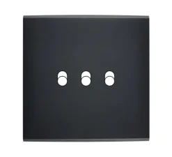 Interrupteur*Modelec Façade, Confidence, Simple, Noir mat, Interrupteur x3, L8cm, H8cm -