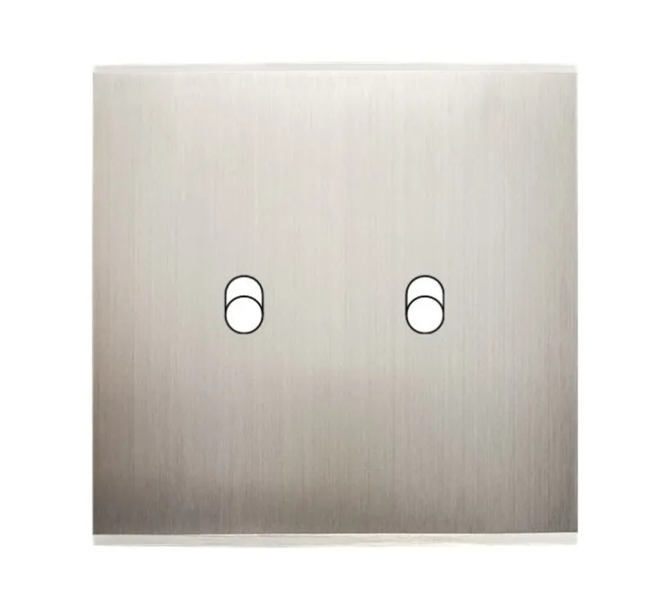Façade, Confidence, Simple, Nickel satiné, Interrupteur x2, L8cm, H8cm - Modelec