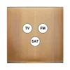 Interrupteur*Modelec Façade, Confidence, Simple, Vieux bronze, Prise TV-FM-SAT, L8cm, H8cm -