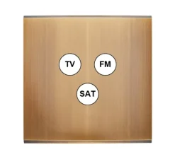 Interrupteur*Modelec Façade, Confidence, Simple, Vieux bronze, Prise TV-FM-SAT, L8cm, H8cm -