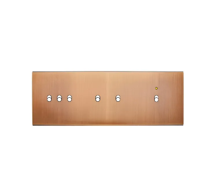 Façade, Confidence, Triple horizontal, Vieux bronze, Interrupteur x3, Interrutpeur x2, Interrupteur LED x1, L22,2cm, H8cm - Modelec