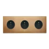Façade, Confidence, Triple horizontal, Vieux bronze, Prise-PC x3, L8cm, H22,2cm - Modelec