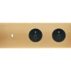 Façade, Confidence, Triple horizontal, Laiton brossé, Interrupteur x1, Prise-2P+T x2, L22,2cm, H8cm - Modelec