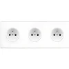 Façade, Confidence, Triple horizontal, Blanc, Prise-2P+T x3, L22,2cm, H8cm - Modelec