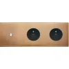 Façade, Confidence, Triple horizontal, Vieux bronze, Interrupteur x1, Prise-2P+T x2, L22,2cm, H8cm - Modelec