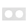 Façade, DOM, Double horizontal ou vertical, Blanc mat, Interrupteur ou prise, L15,7cm, H8,6cm - Fontini