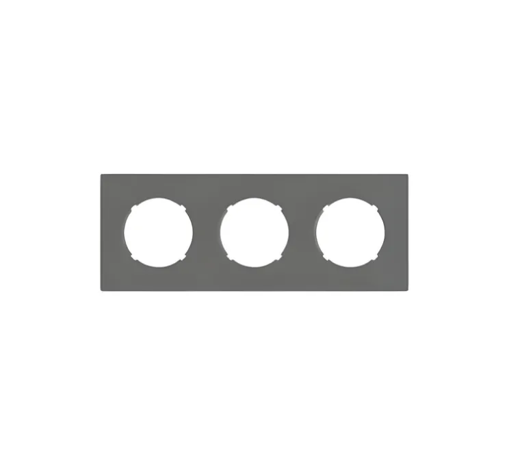 Façade, DOM, Triple horizontal ou vertical, Taupe mat, Interrupteur ou prise, L22,8cm, H8,6cm - Fontini