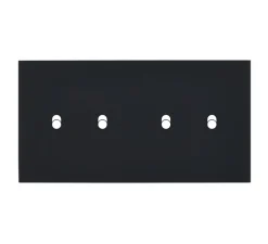 Façade, Désir, Double horizontal, Noir mat, Interrupteur x2, Interrupteur x2, L15,1cm, H8cm - Modelec