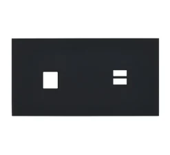 Prise*Modelec Façade, Désir, Double horizontal, Noir mat, Prise-HDMI x1, Prise-USB A/C x1, L15,1cm, H8cm -