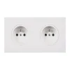 Prise*Modelec Façade, Désir, Double horizontal, Blanc soft touch, Prise-PC x2, 15,2cm, H8cm -