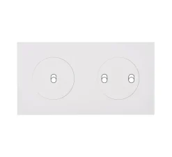 Façade, Désir, Double horizontal, Blanc soft touch, Interrupteur x1, Interrupteur x2, L15,2cm, H8cm - Modelec