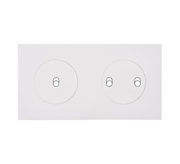 Façade, Désir, Double horizontal, Blanc soft touch, Interrupteur x1, Interrupteur x2, L15,2cm, H8cm - Modelec