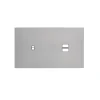 Façade, Désir, Double horizontal, Aluminium mat, Interrupteur x1, Prise-USB A/C x1, L15,1cm, H8cm - Modelec