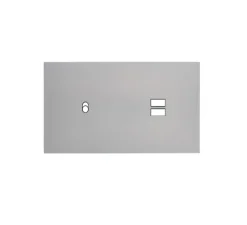 Façade, Désir, Double horizontal, Aluminium mat, Interrupteur x1, Prise-USB A/C x1, L15,1cm, H8cm - Modelec