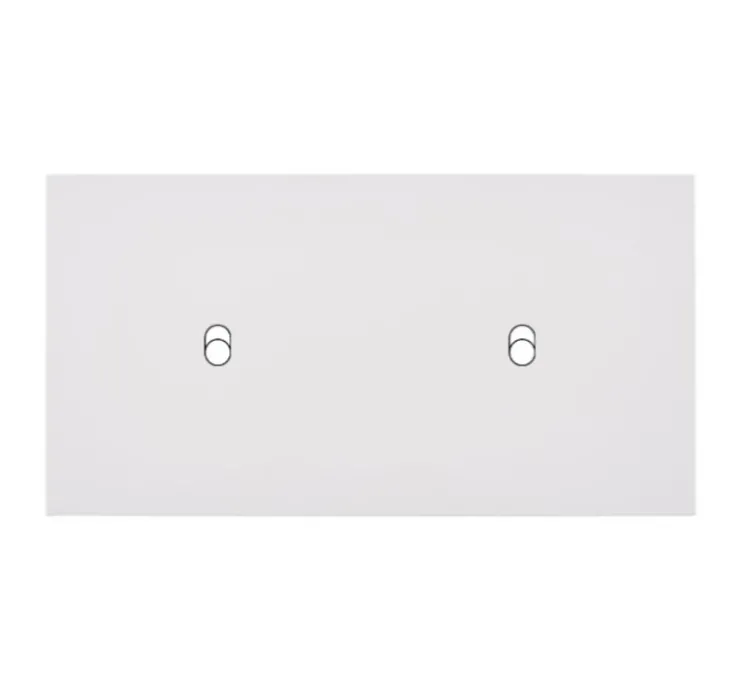 Façade, Désir, Double horizontal, Blanc mat, Interrupteur x1, Interrupteur x1, L15,1cm, H8cm - Modelec