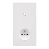 Interrupteur|Prise*Modelec Façade, Désir, Double vertical, Blanc mat, Interrupteur x1 et Prise-2P+T x1, L8cm, H15,1cm -