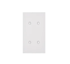 Façade, Désir, Double vertical, Blanc mat, Interrupteur x2 et Interrupteur x2, L8cm, H15,1cm - Modelec