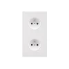 Prise*Modelec Façade, Désir, Double vertical, Blanc mat, Prise-PC x2, L8cm, H15,1cm -