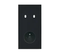 Façade, Désir, Double vertical, Noir mat, Interrupteur x2, Prise-2P+T x1, L8cm, H15,1cm - Modelec