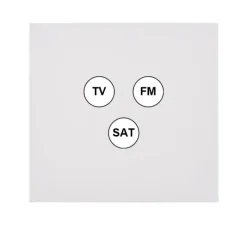Prise*Modelec Façade, Désir, Simple, Blanc mat, Prise-TV-FM-SAT, L8cm, H8cm -