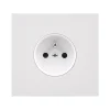 Façade, Désir, Simple, Blanc mat, Prise-PC x1, L8cm, H8cm - Modelec