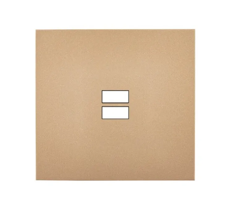 Façade, Désir, Simple, Doré mat, Prise-USB A/C x1, L8cm, H8cm - Modelec