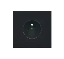 Façade, Désir, Simple, Noir mat, Prise-2P+T x1, L8cm, H8cm - Modelec