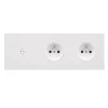 Prise|Interrupteur*Modelec Façade, Désir, Triple horizontal, Blanc mat, Interrupteur x1 et Prise-PC x2, L22,2cm, H8cm -