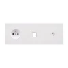 Prise*Modelec Façade, Désir, Triple horizontal, Blanc mat, Prise-2P+T x1, Prise-RJ45 x1, Prise-TV x1, L22,2cm, H8cm -