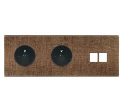 Prise*Modelec Façade, Fascination, Double horizontal, Coslan, Prise-2P+T x2, Prise-RJ45 x2, L22,2cm, H8cm -