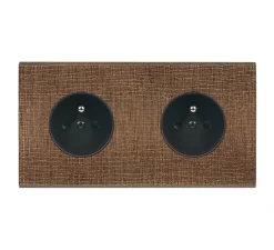 Façade, Fascination, Double horizontal, Coslan, Prise-2P+T x2, L15,1cm, H8cm - Modelec