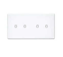 Façade, Hitera, Double horizontal, Blanc soft touch, Interrupteur x2 et Interrupteur x2, L15,6cm, H8,5cm - Modelec