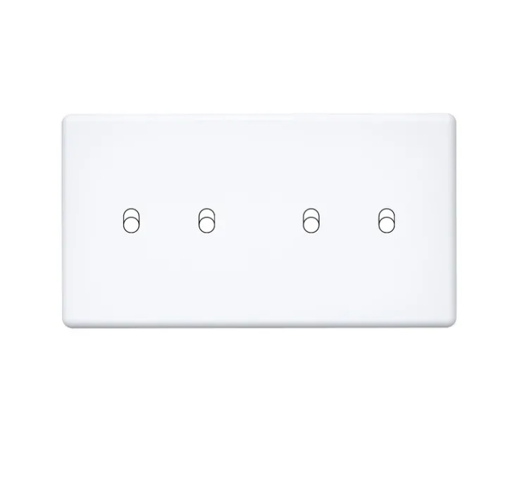Façade, Hitera, Double horizontal, Blanc soft touch, Interrupteur x2 et Interrupteur x2, L15,6cm, H8,5cm - Modelec