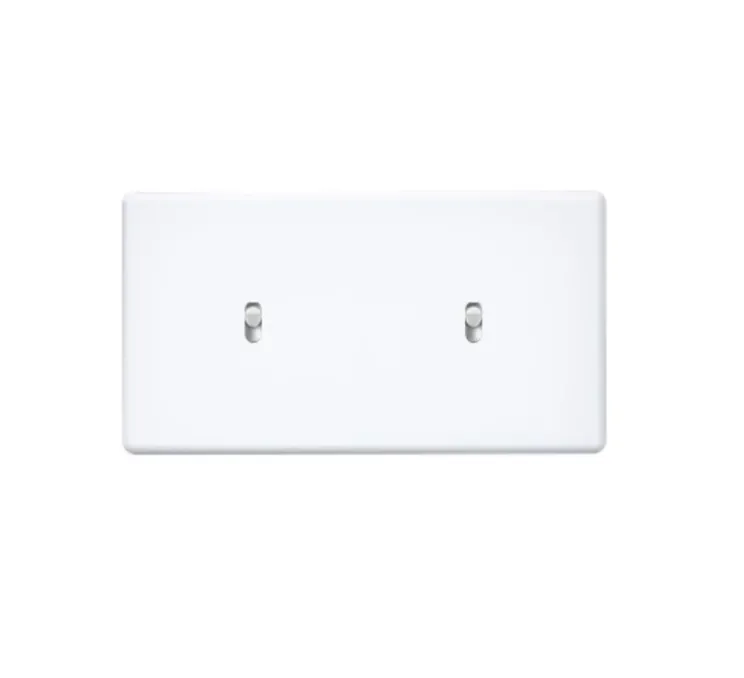 Façade, Hitera, Double horizontal, Blanc soft touch, Interrupteur x2, L15,6cm, H8,5cm - Modelec