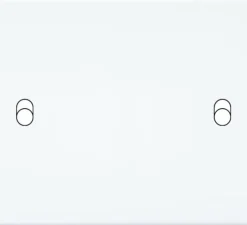 Façade, Hitera, Double horizontal, Blanc soft touch, Interrupteur x2, L15,6cm, H8,5cm - Modelec