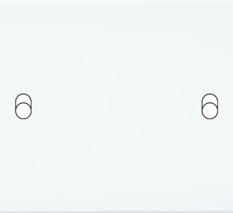 Façade, Hitera, Double horizontal, Blanc soft touch, Interrupteur x2, L15,6cm, H8,5cm - Modelec