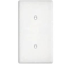 Façade, Hitera, Double vertical, Blanc terrazzo, Interrupteur x1, Interrupteur x1, L8,5cm, H15,6cm - Modelec