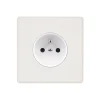 Prise*Modelec Façade, Hitera, Simple, Blanc soft touch, Prise-2P+T x1, L8,5cm, H8,5cm -
