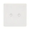 Façade, Hitera, Simple, Blanc terrazzo, Interrupteur x2, L8,5cm, H8,5cm - Modelec