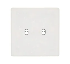 Façade, Hitera, Simple, Blanc terrazzo, Interrupteur x2, L8,5cm, H8,5cm - Modelec