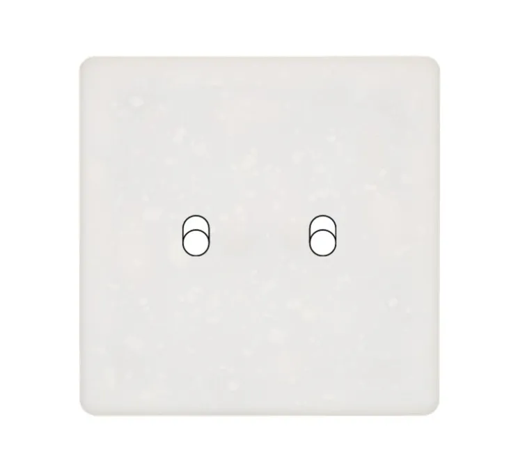 Façade, Hitera, Simple, Blanc terrazzo, Interrupteur x2, L8,5cm, H8,5cm - Modelec
