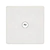 Prise*Modelec Façade, Hitera, Simple, Blanc terrazzo, Prise-TV x1, L8,5cm, H8,5cm -