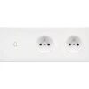 Interrupteur|Prise*Modelec Façade, Hitera, Triple horizontal, Blanc terrazzo, Interrupteur x1, Prise-2P+T x2, L22,7cm, H8,5cm -