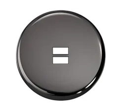 Prise*Modelec Façade, Iris Horizon, Simple, Nickel noir miroir, Prise-USB C x2, L8cm, H8cm -